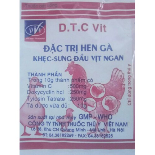 Có thể sử dụng thuốc D.T.C Vit để đặc trị hen gà khẹc